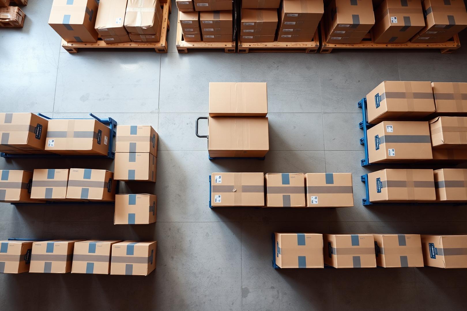 Organized fulfillment staging area ready for distribution